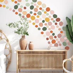 Epakh polka dots wall decal pack adds playful color to any wall project