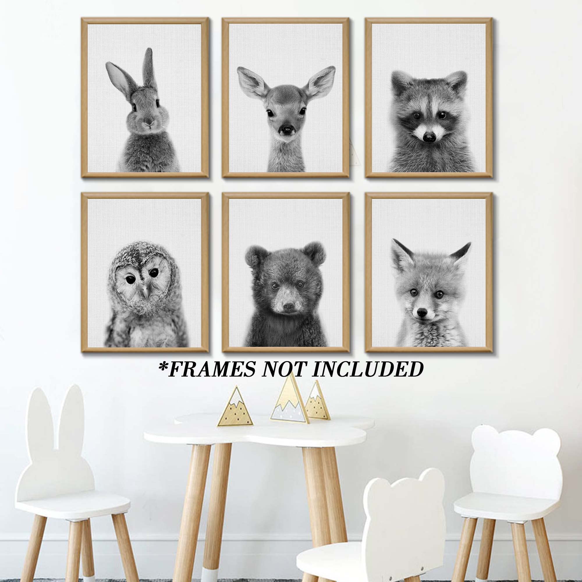 EPHANY baby animal art collection 6pcs enhances coordinated nursery gallery wall