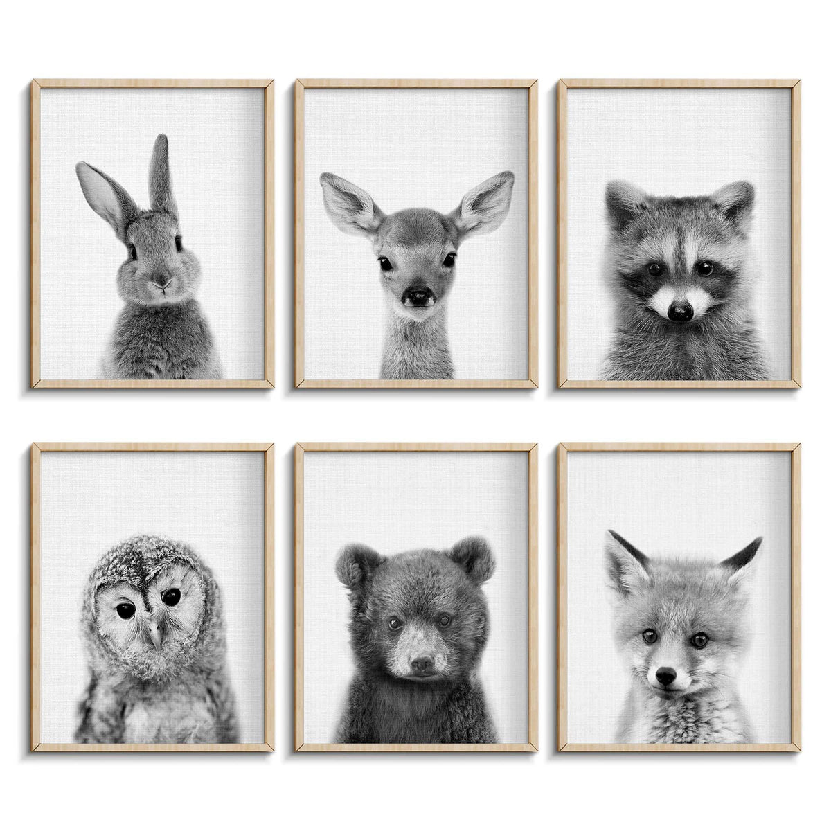 EPHANY black and white baby animal posters for nursery decor and calming walls