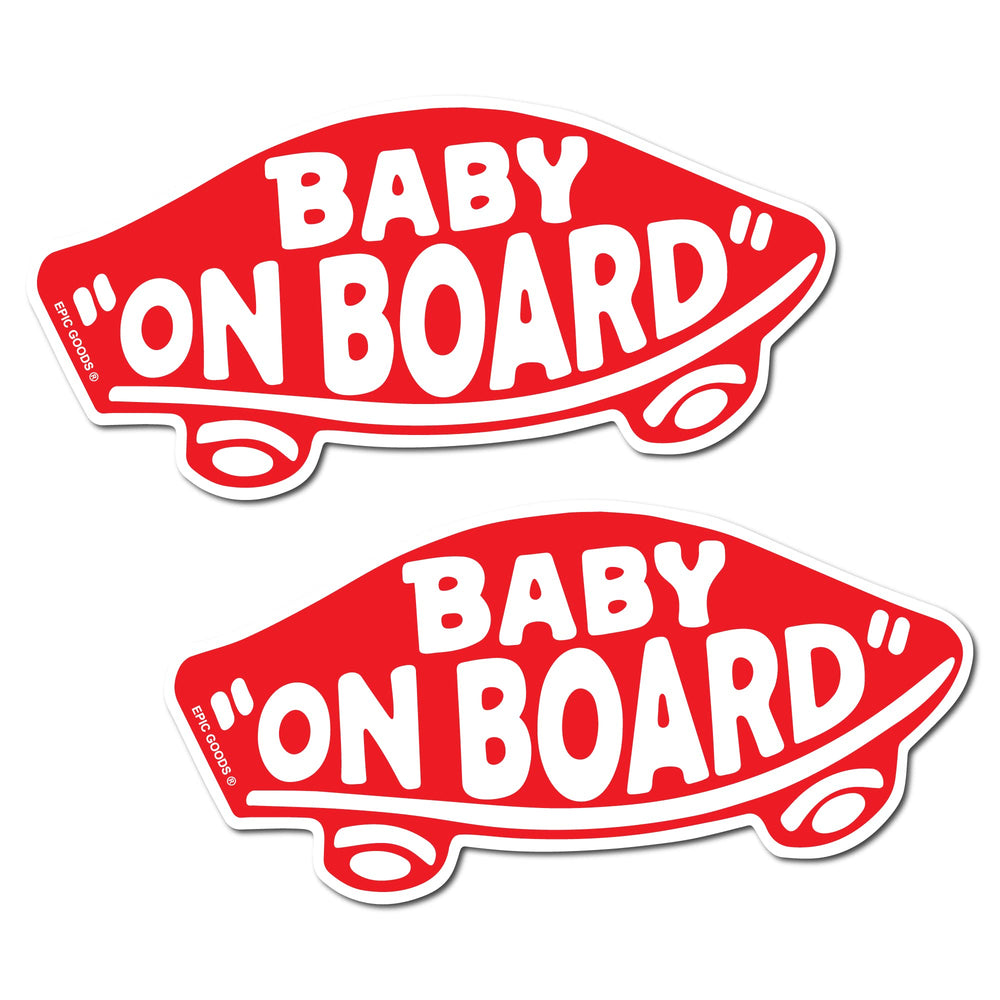 EPIC Goods baby on board sticker front view boosts on-road visibility for kids
