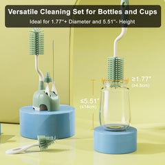 ePiiChua silicone bottle brush long handle enables reach into slim bottles.