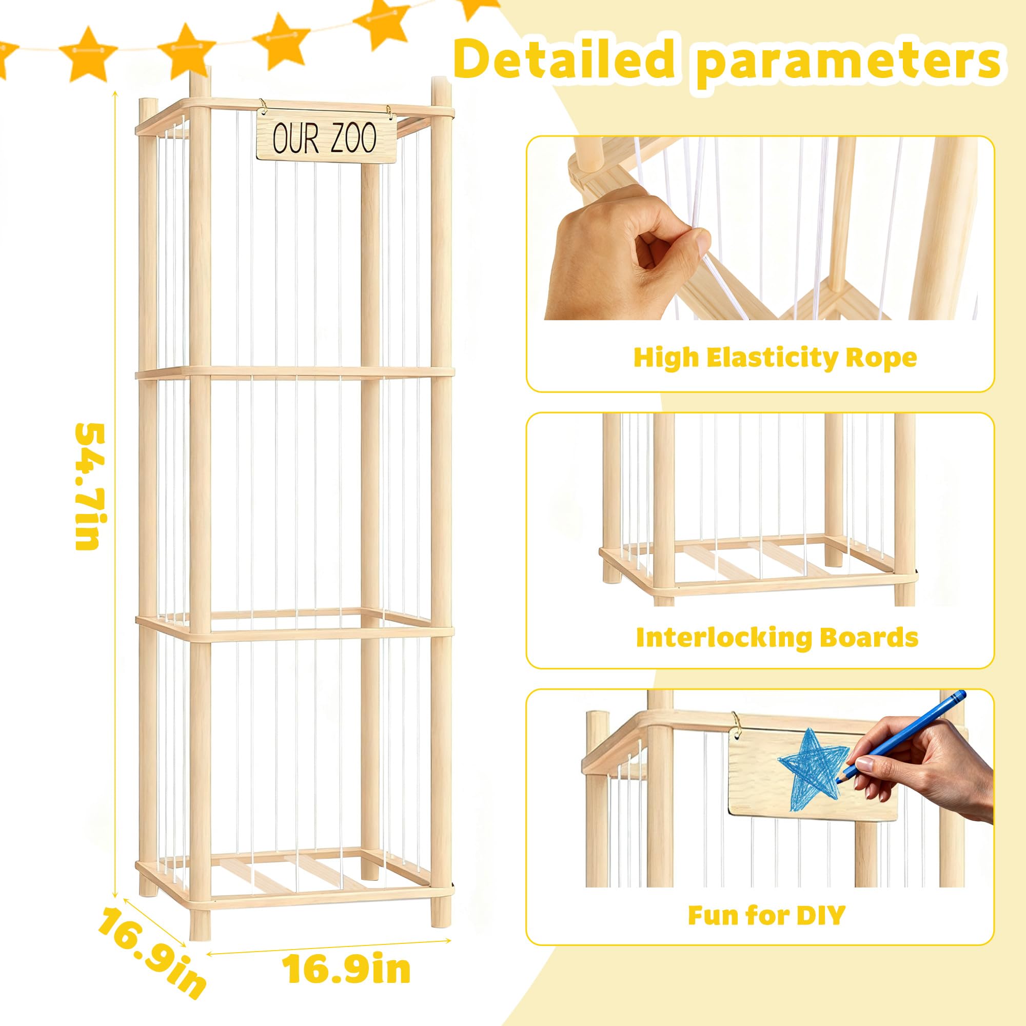 EQGDU large capacity shelf supporting 18 inch plushies with safe construction