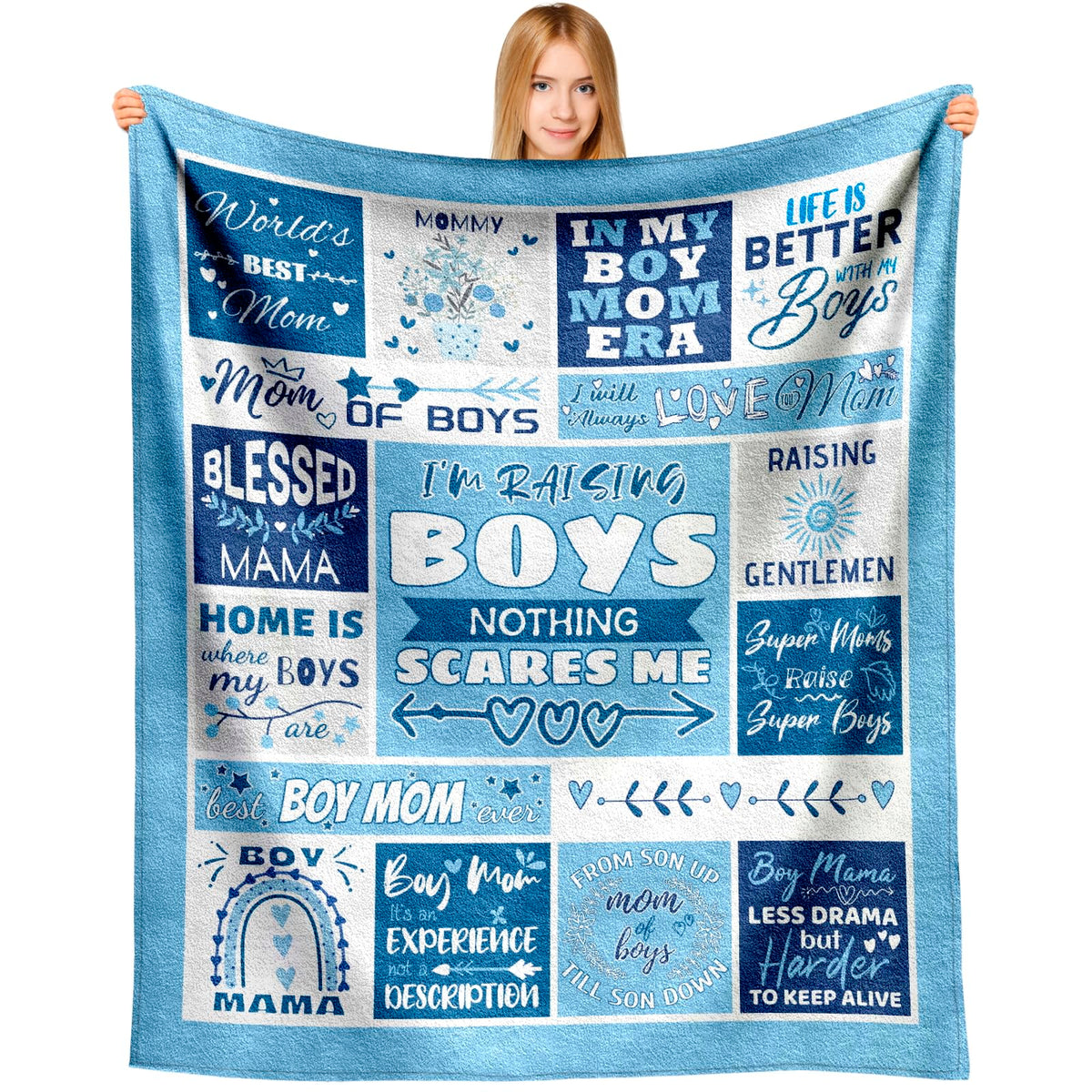 EQNWI Christmas Boy Mom Blanket folded, ready for cozy gifting and warm moments.