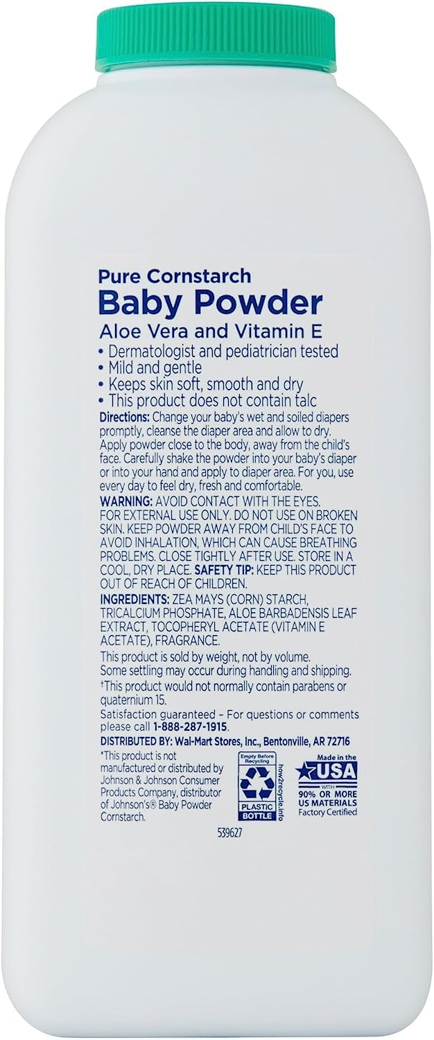 Equate powder texture dispersion demonstrates quick moisture absorption with a talc-free formula.