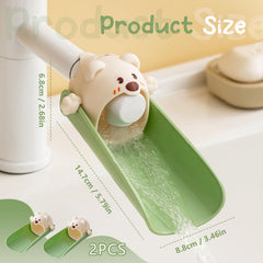 EQUNROY beige 2-pack faucet extenders fit standard faucets for shared bathrooms and kitchens.