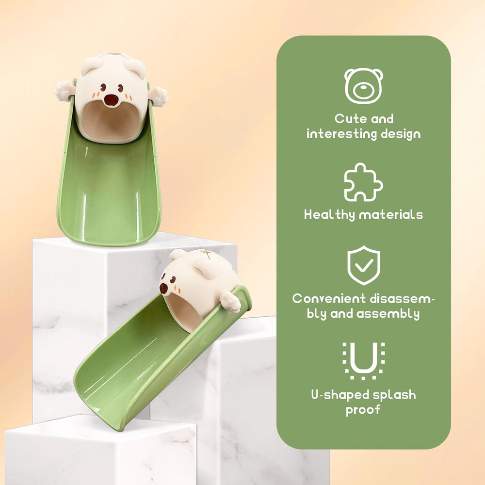 EQUNROY U-shaped stream extender provides closer, splash-free water for toddlers.