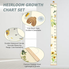 EQUNROY growth chart sunﬂower pattern on durable canvas for long-lasting memories.
