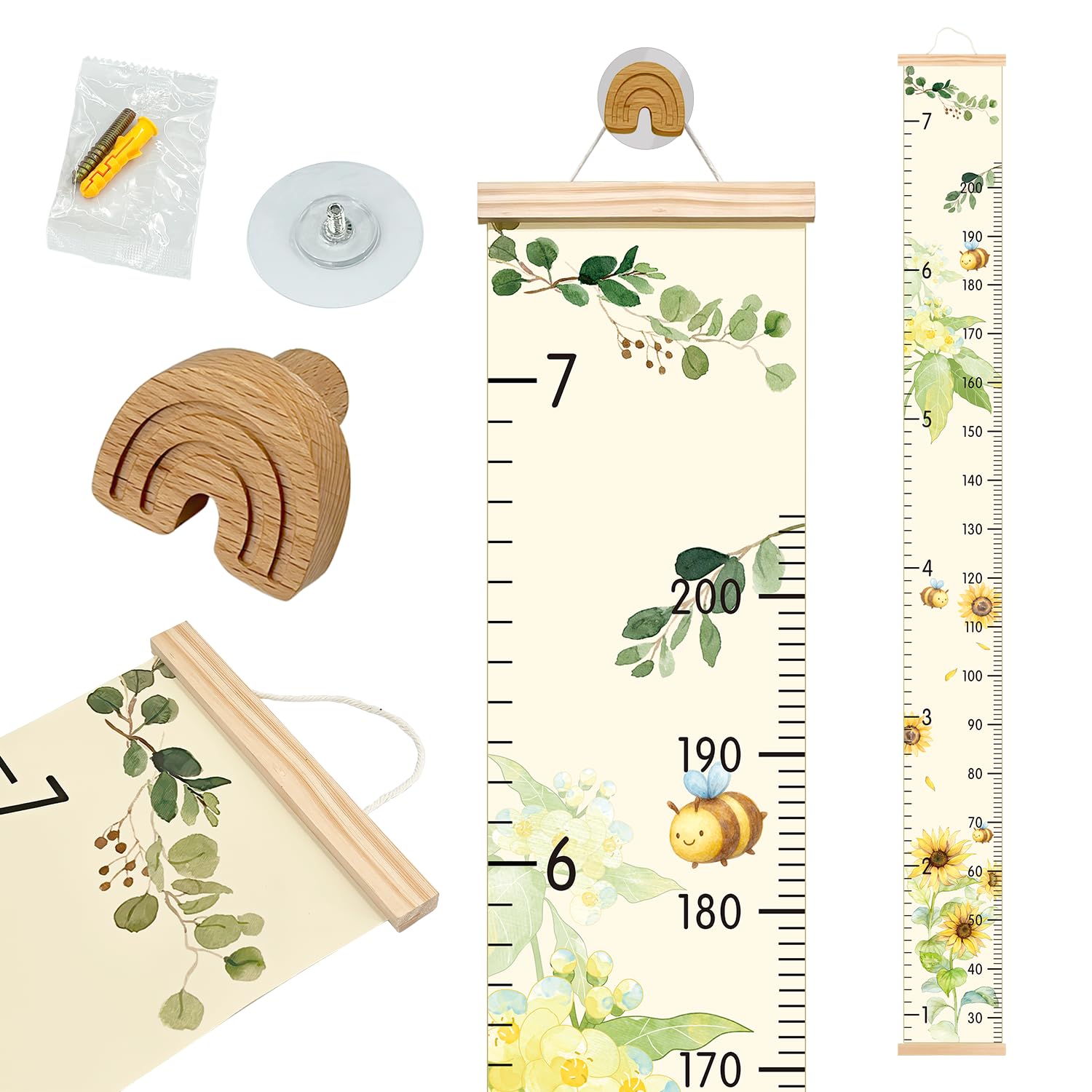 EQUNROY growth chart wall with sunflower design for versatile milestone tracking.