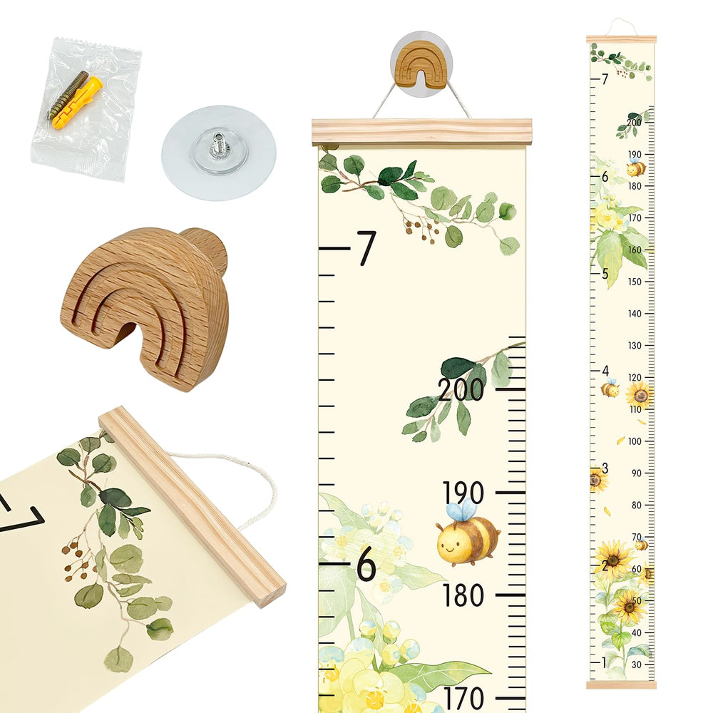 EQUNROY growth chart wall with sunflower design for versatile milestone tracking.