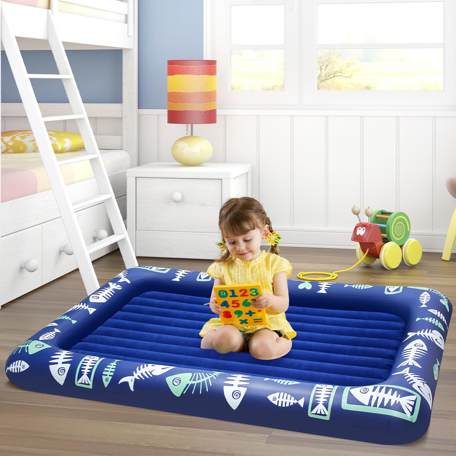 EQURROY bed with two-way valve to secure air during naps