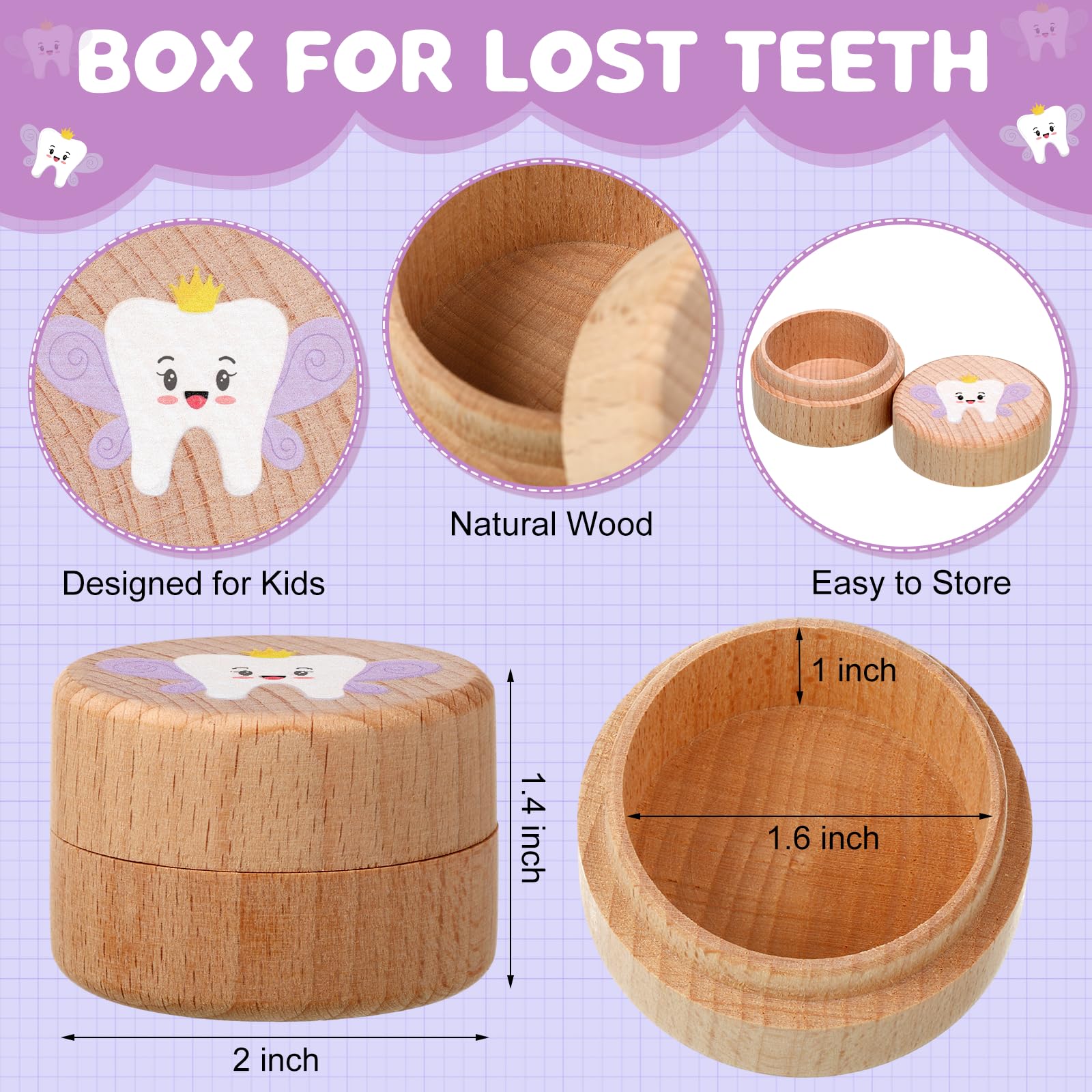 Equsion tooth fairy box offers a sturdy wooden keepsake for a first tooth.