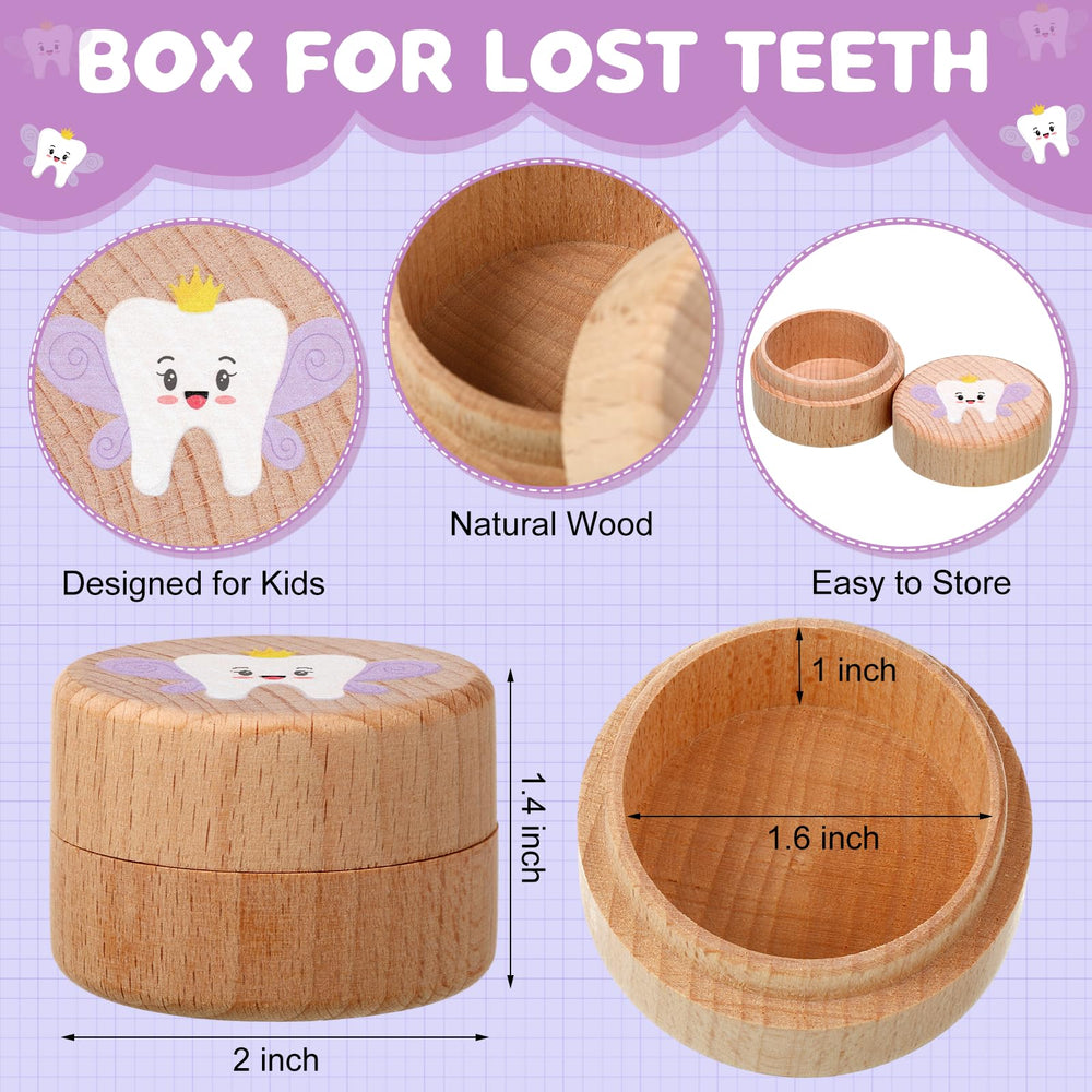 Equsion tooth fairy box offers a sturdy wooden keepsake for a first tooth.