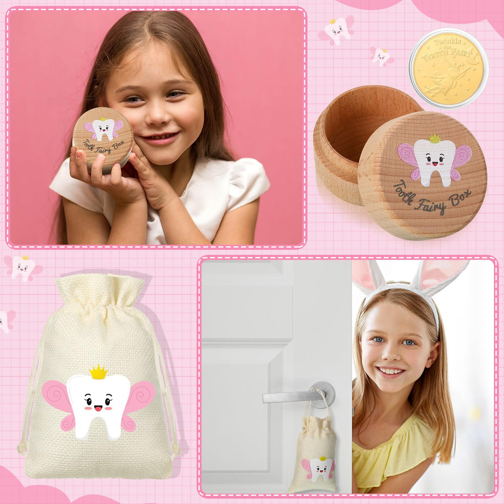 Equsion tooth fairy gift set pink ideal for birthdays and holidays.