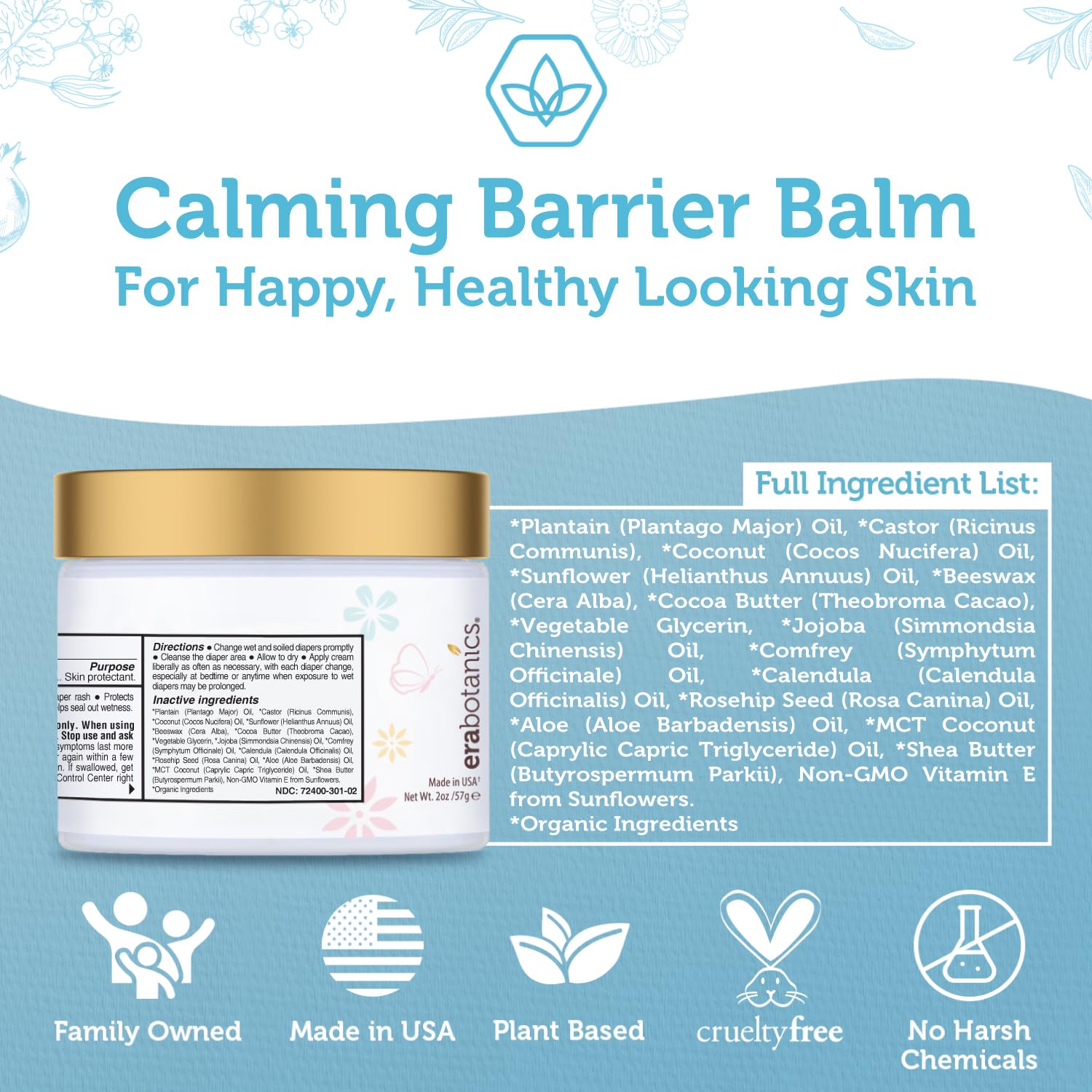 Era Organics diaper rash cream night use showing effective moisture protection overnight.