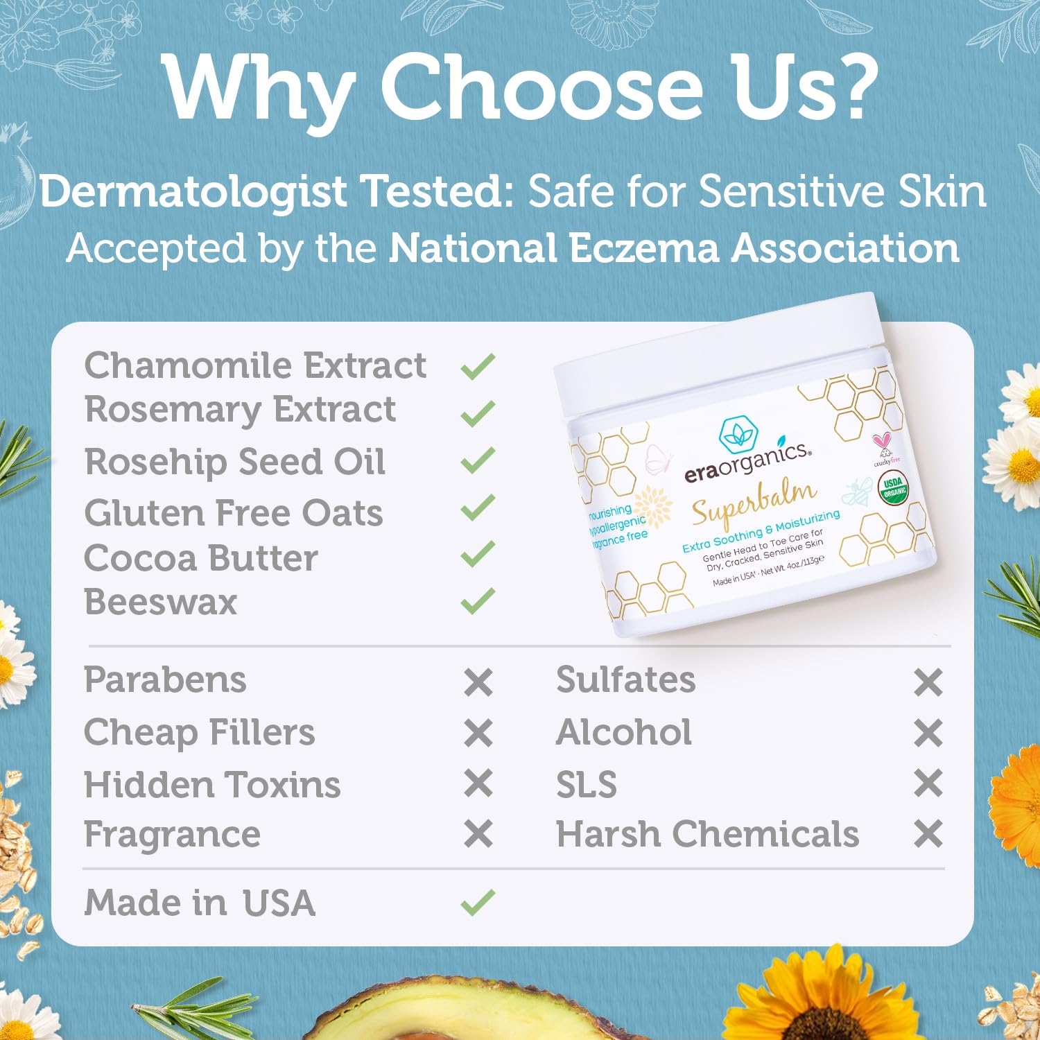 Era Organics Healing Ointment oats and calendula ingredients nourish delicate skin
