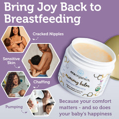 Applying Era Organics nipple butter to skin for breastfeeding comfort