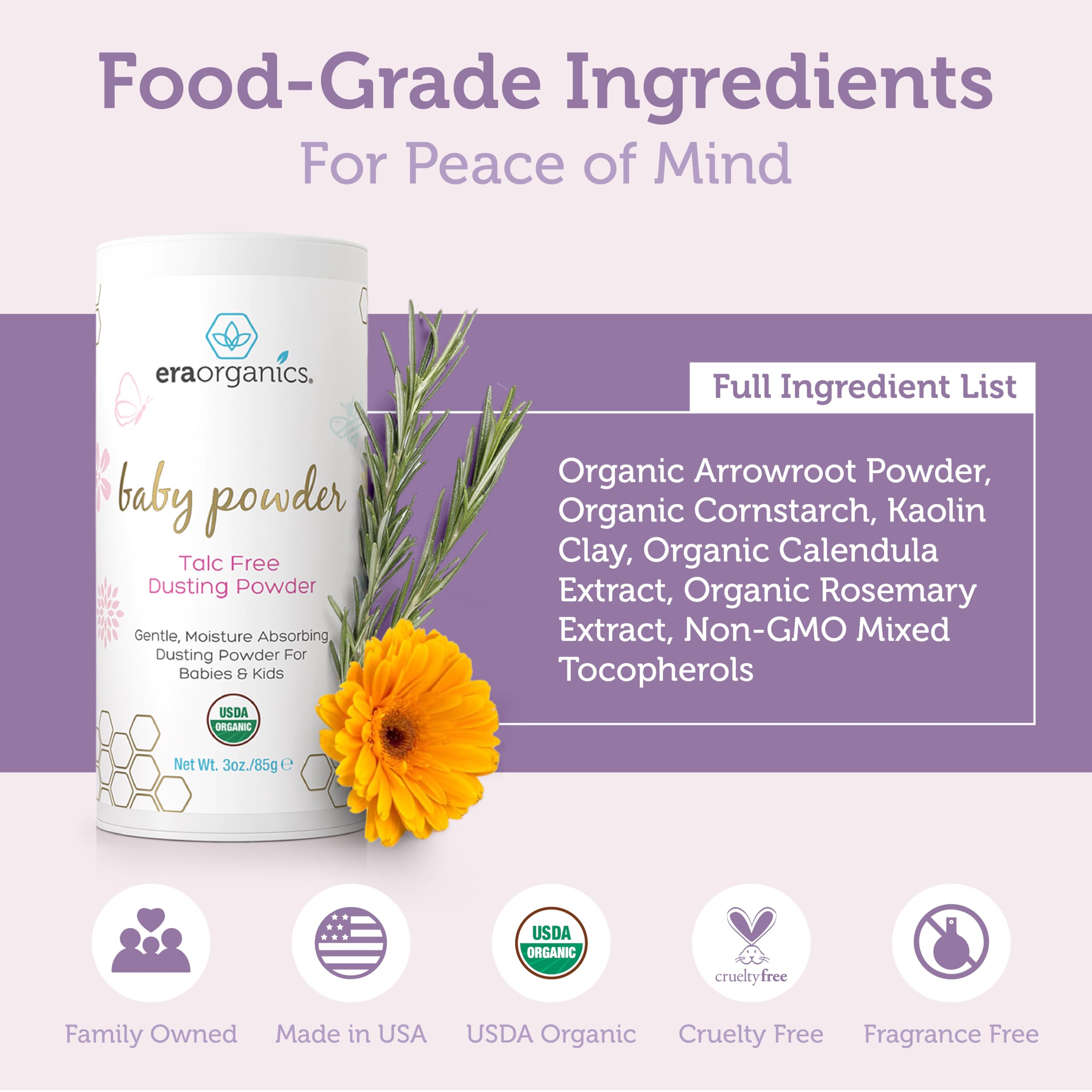 Era Organics USDA Organic seal reinforces clean, ethical sourcing