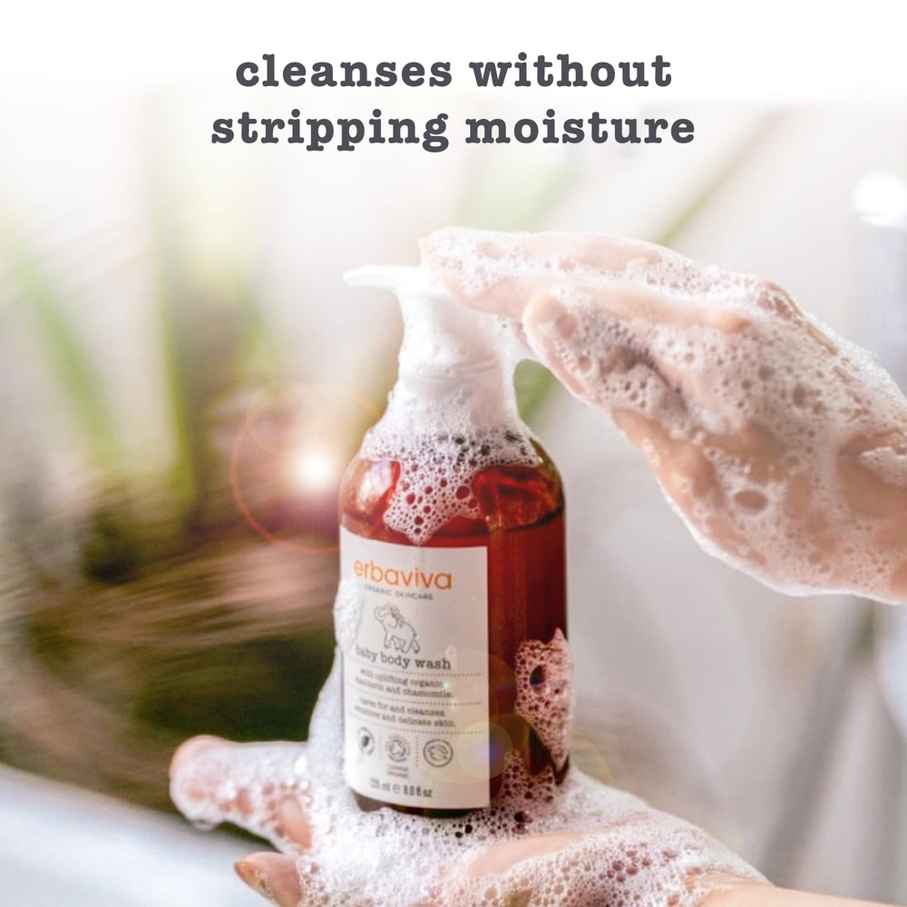 Erbaviva baby body wash with aloe and oat for hydration
