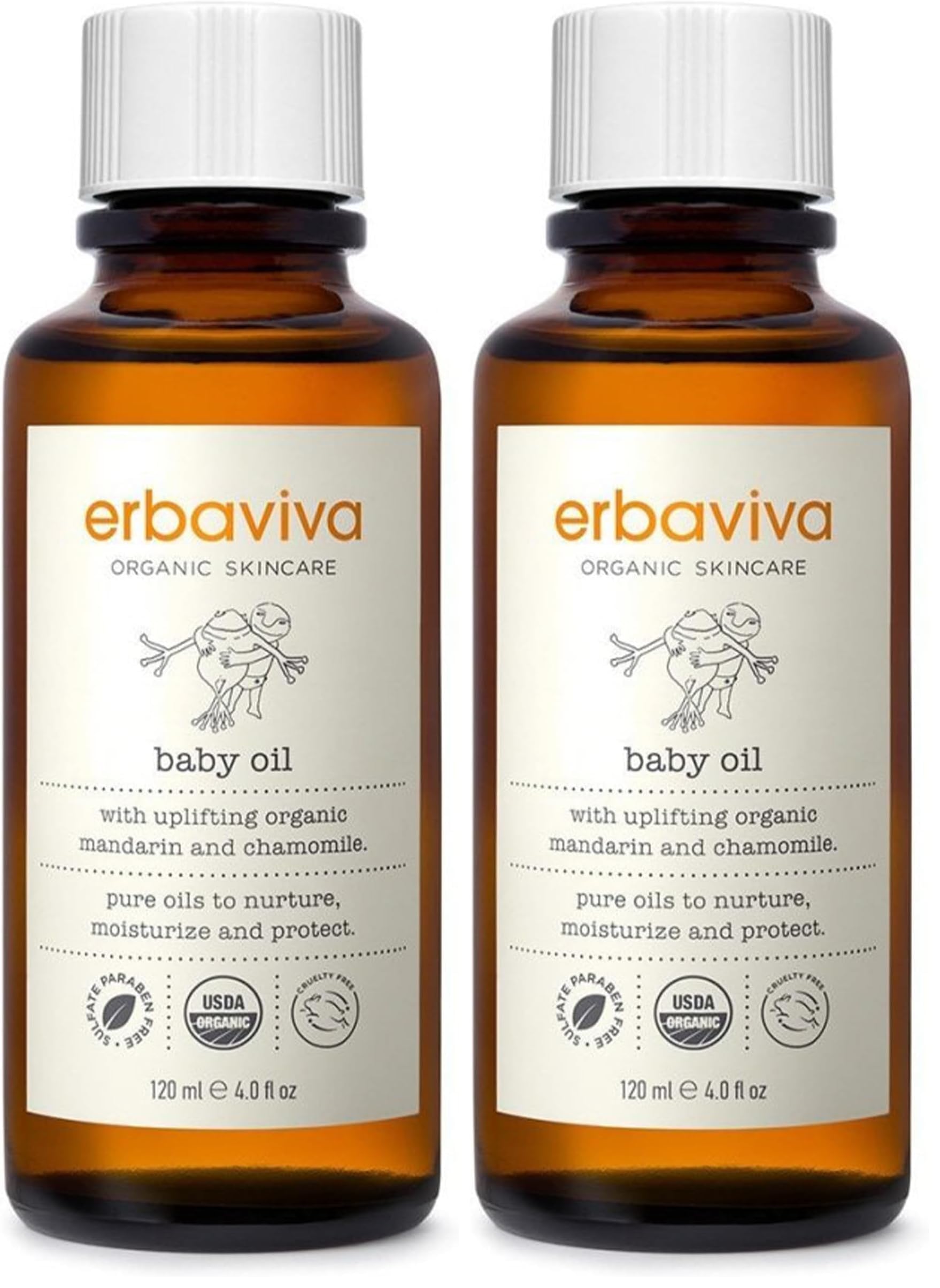 erbaviva baby oil bottle—easy, gentle application.