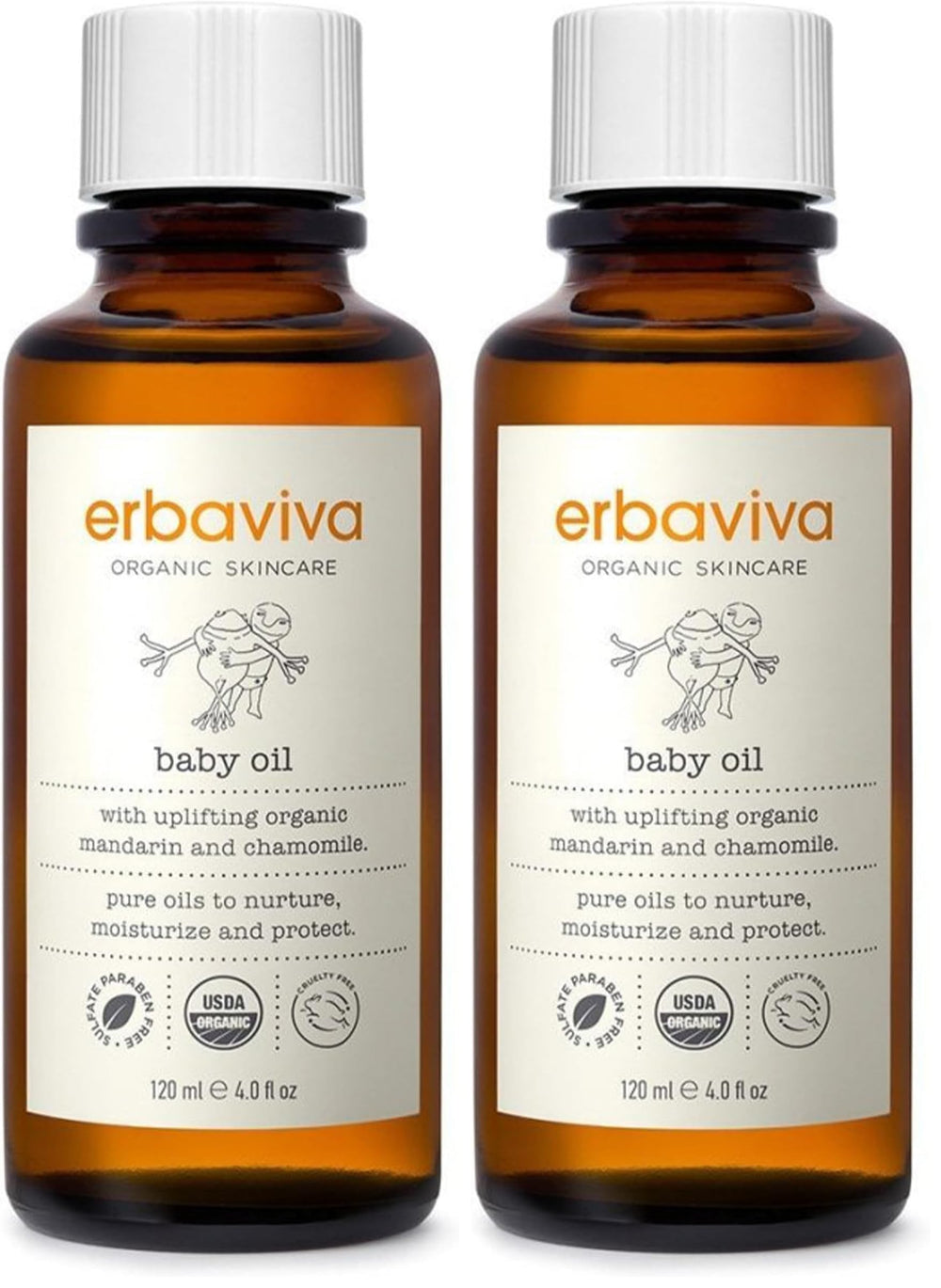 erbaviva baby oil bottle—easy, gentle application.