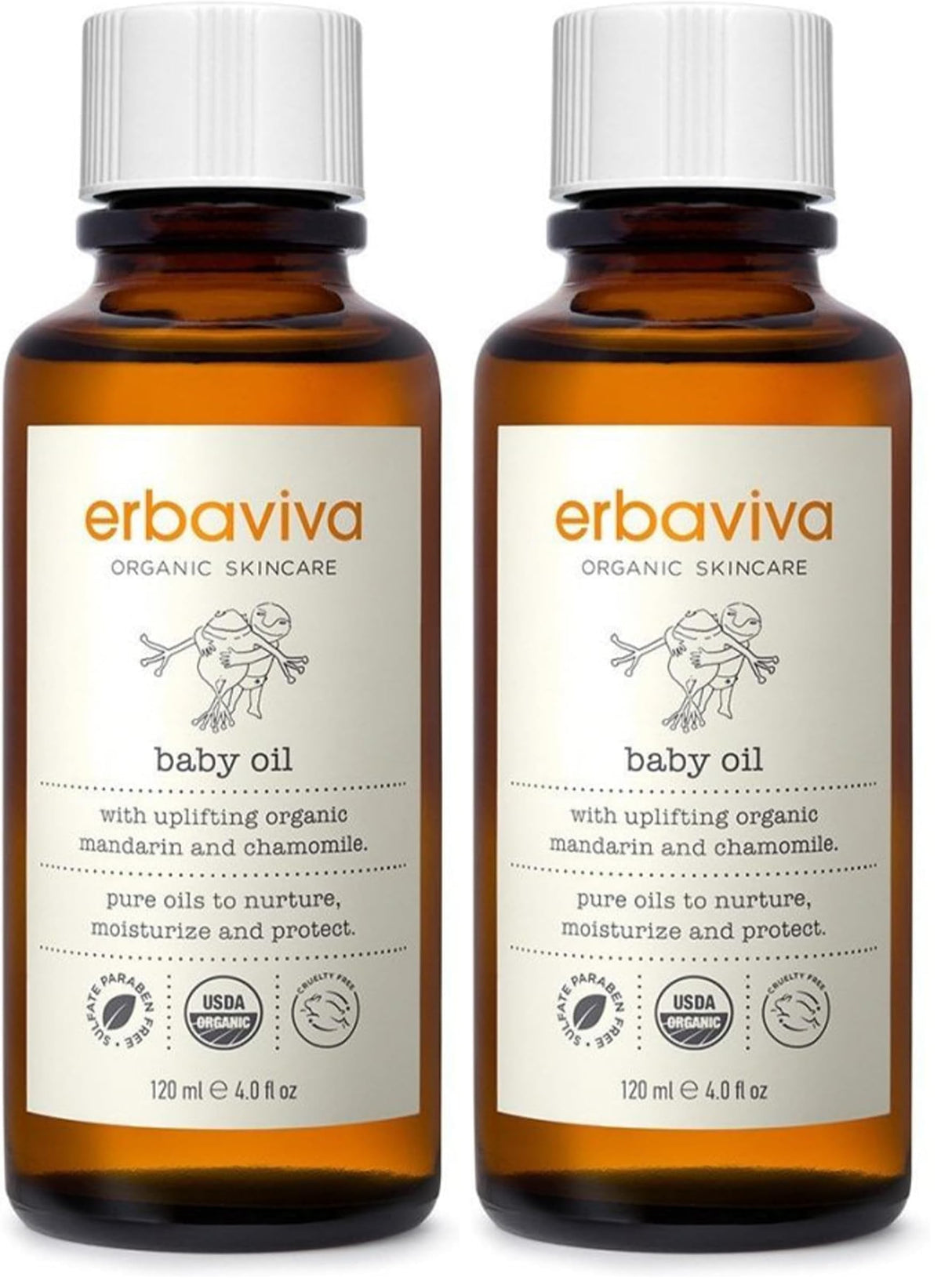erbaviva baby oil bottle—easy, gentle application.
