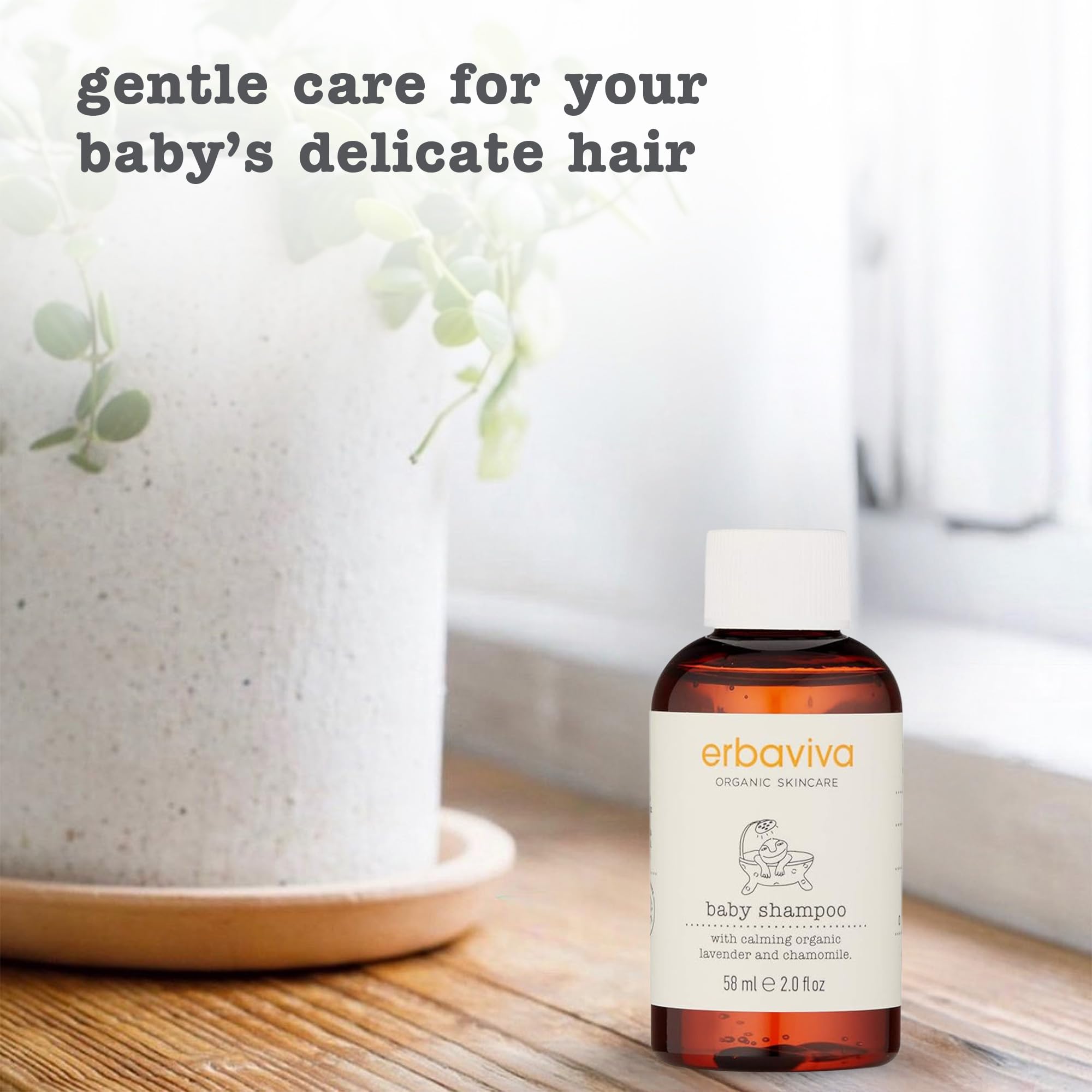 erbaviva Baby Shampoo safe bathtime scene suggests nourished scalp and hair