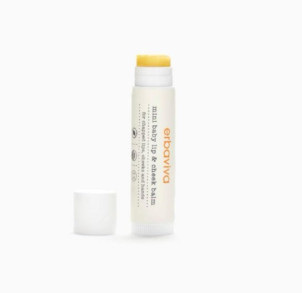 Erbaviva mini lip-cheek balm packaging for on-the-go hydration and protection.