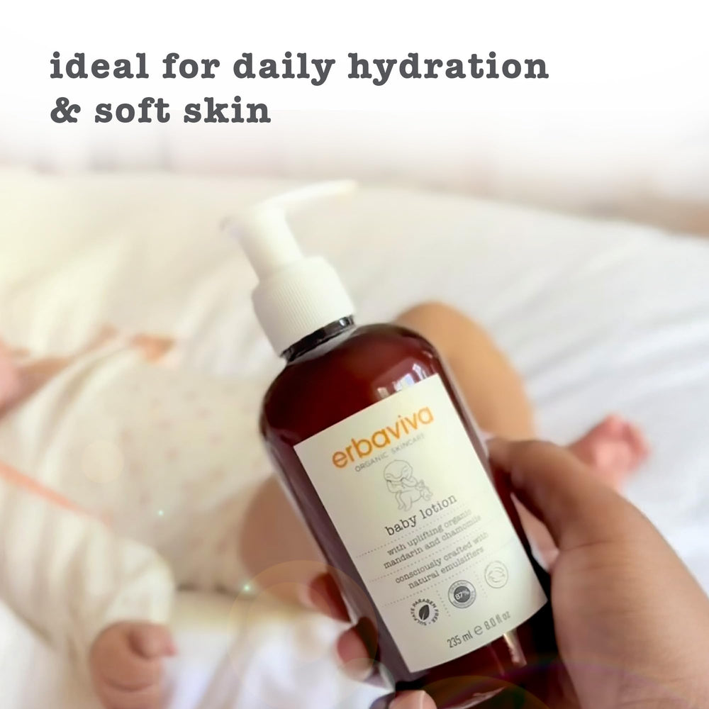 Erbaviva Organic Baby Lotion is free from harsh ingredients for gentle skin