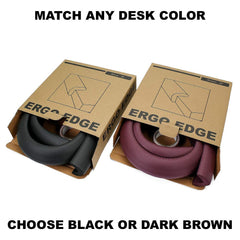 Ergo Edge brown installation highlights versatile color-matching to wooden desks.