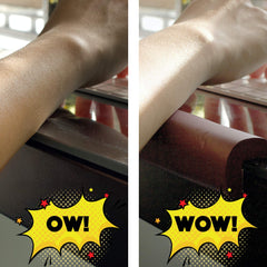 Ergo Edge foam close-up demonstrates arm-protecting padding for comfortable desk use.