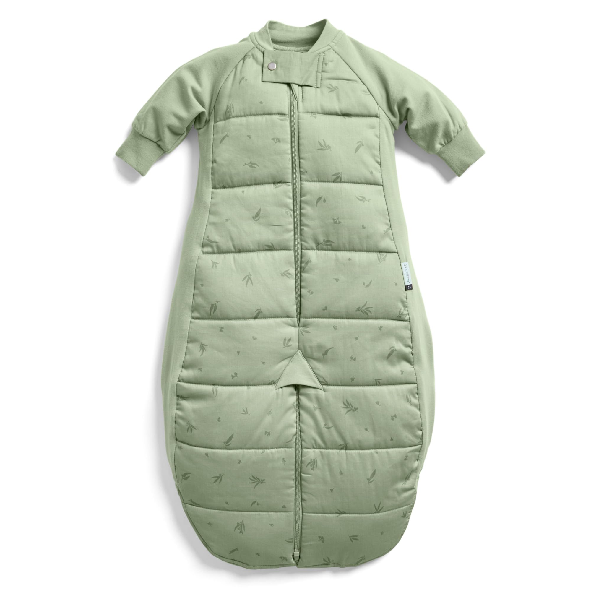 ergoPouch Sleep Suit Bag Willow closed for safe overnight warmth with organic cotton.