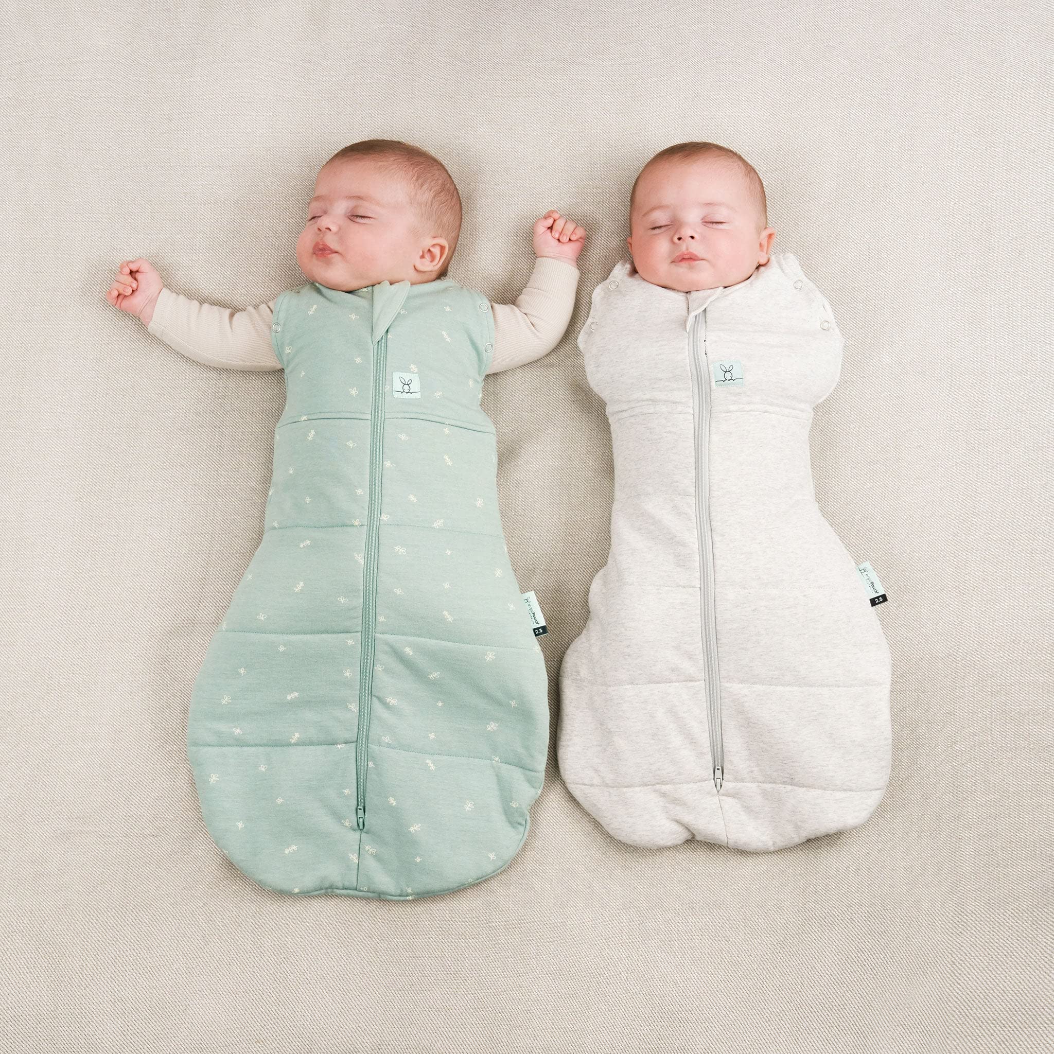 ergoPouch Cocoon Swaddle Sack 0.2 TOG Sage arms-out option for quick diaper changes.
