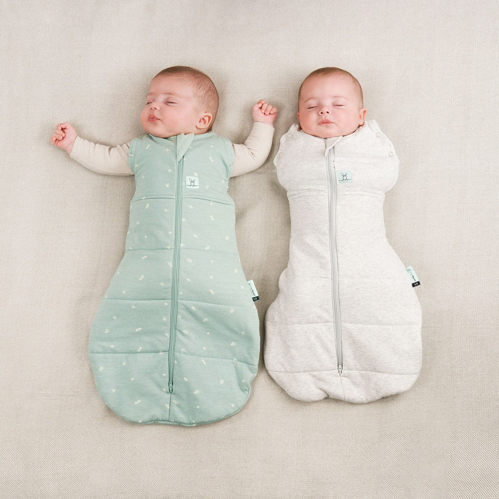 ergoPouch Cocoon Swaddle Sack 0.2 TOG Sage arms-out option for quick diaper changes.