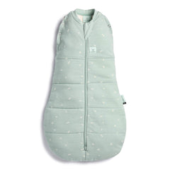 ergoPouch Cocoon Swaddle Sack 0.2 TOG Sage on baby for gentle arms-in transition.