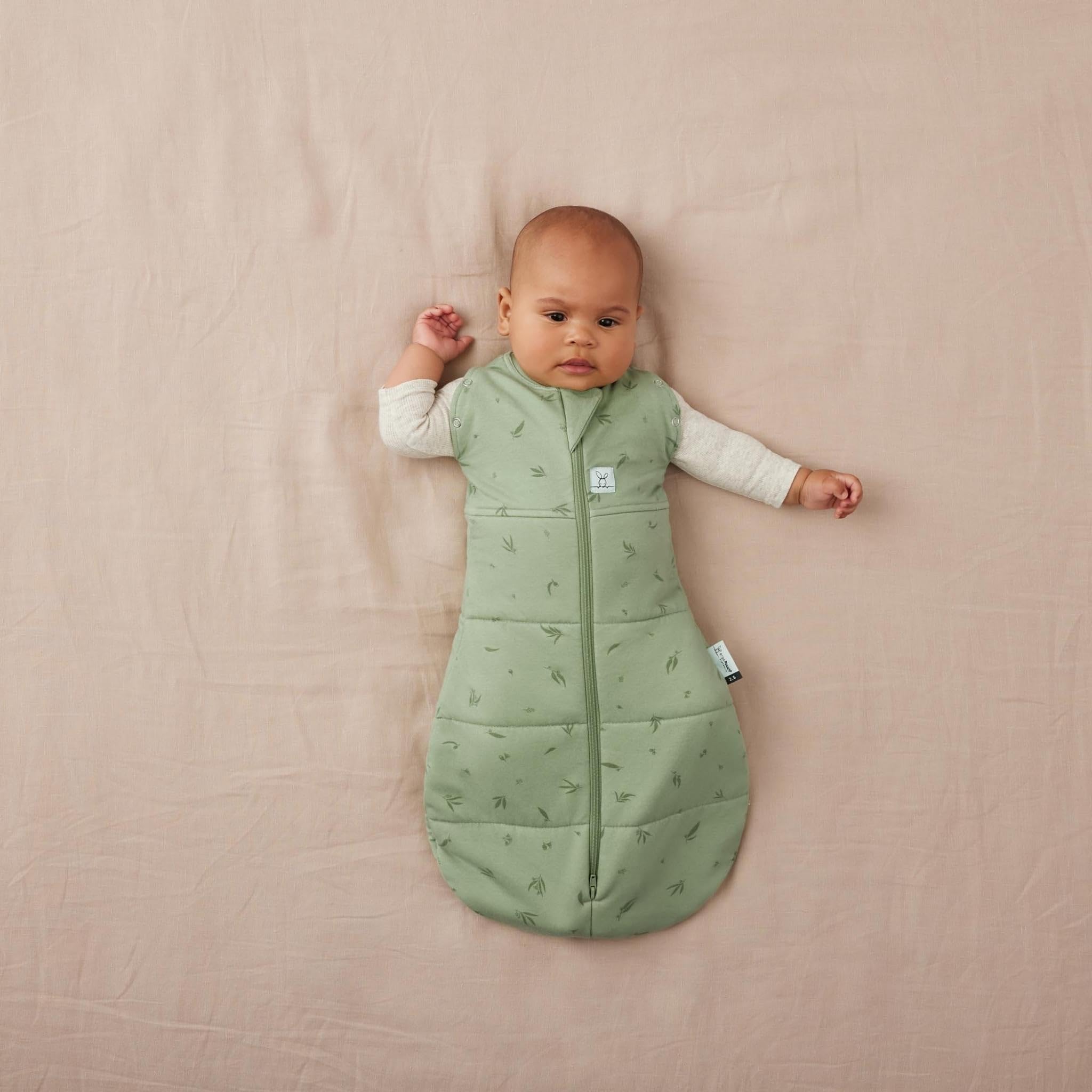 ergoPouch cocoon swaddle sack arms-in closeup showing snug startle calm