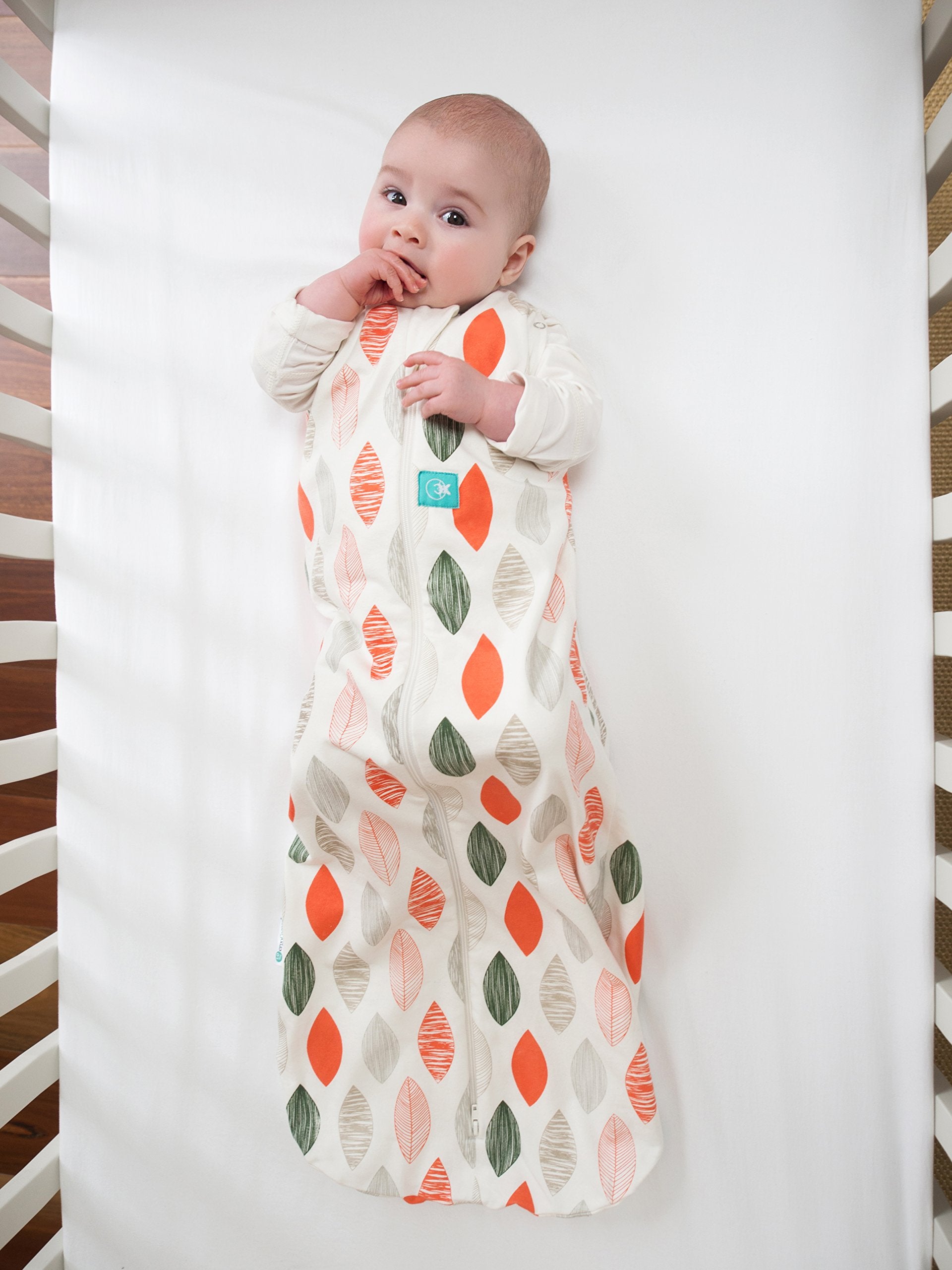 ErgoPouch Cocoon Swaddle Sack shown with zipper for easy diaper changes and arms-out option