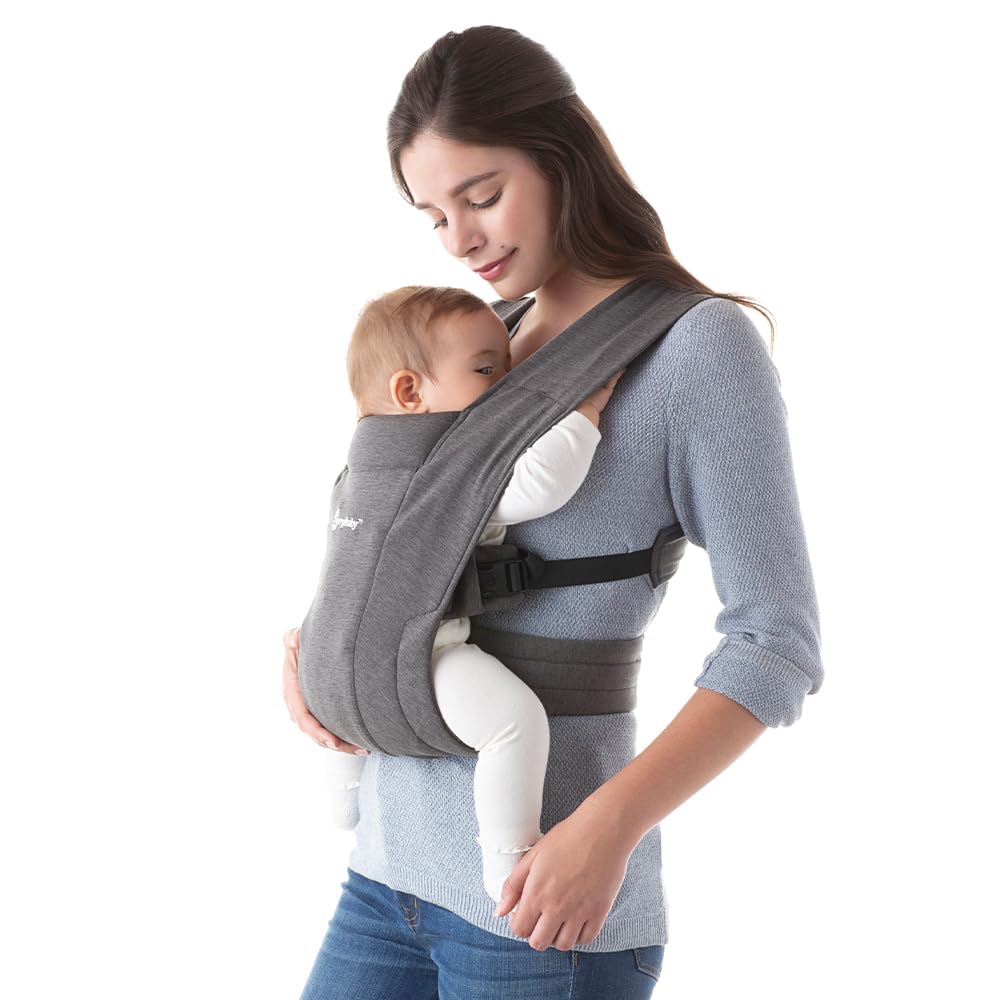 Ergobaby Embrace knit fabric close-up shows cozy, breathable support