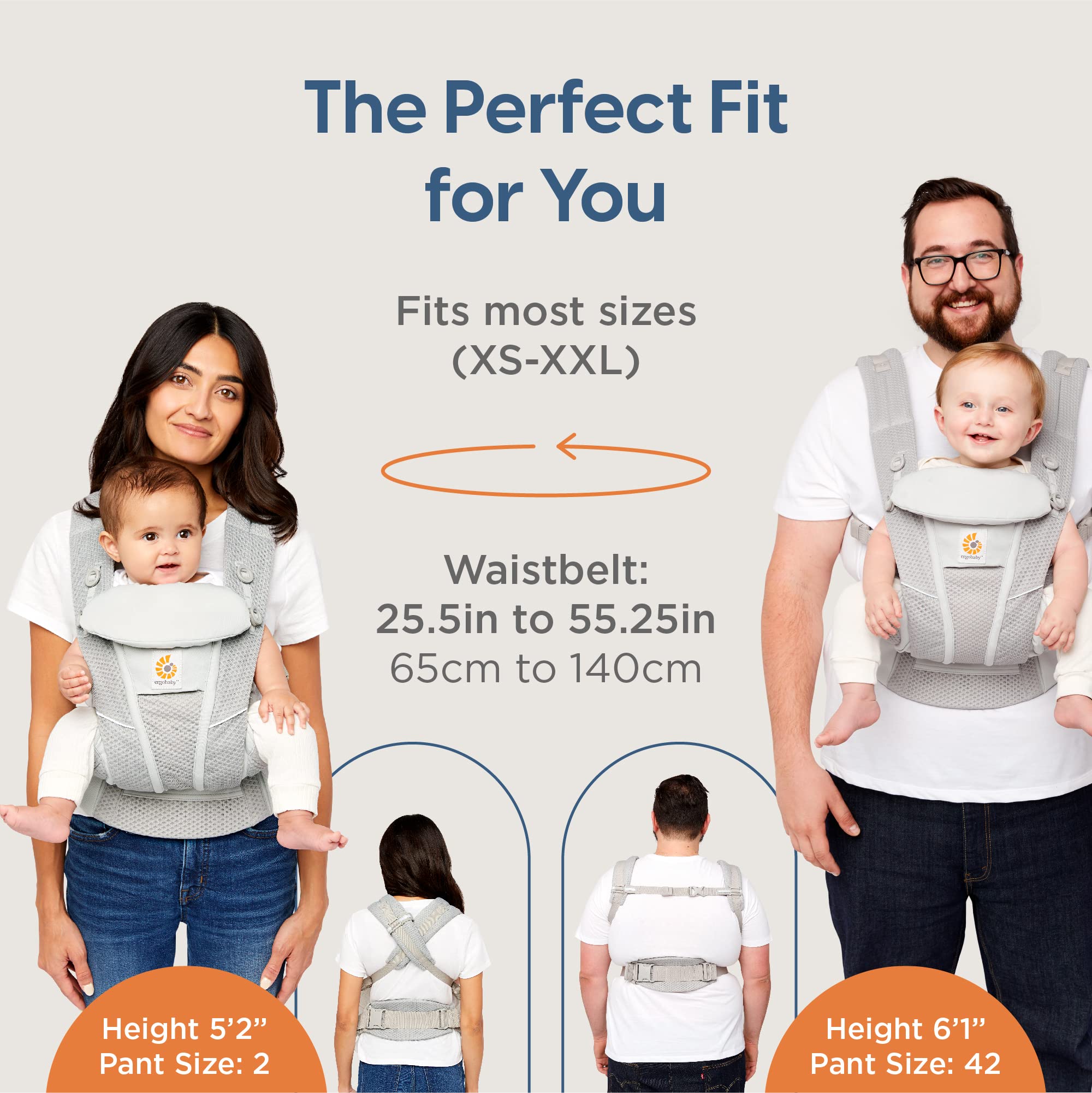Ergobaby Omni Dream Cotton carrier with cushioned shoulder straps for comfort