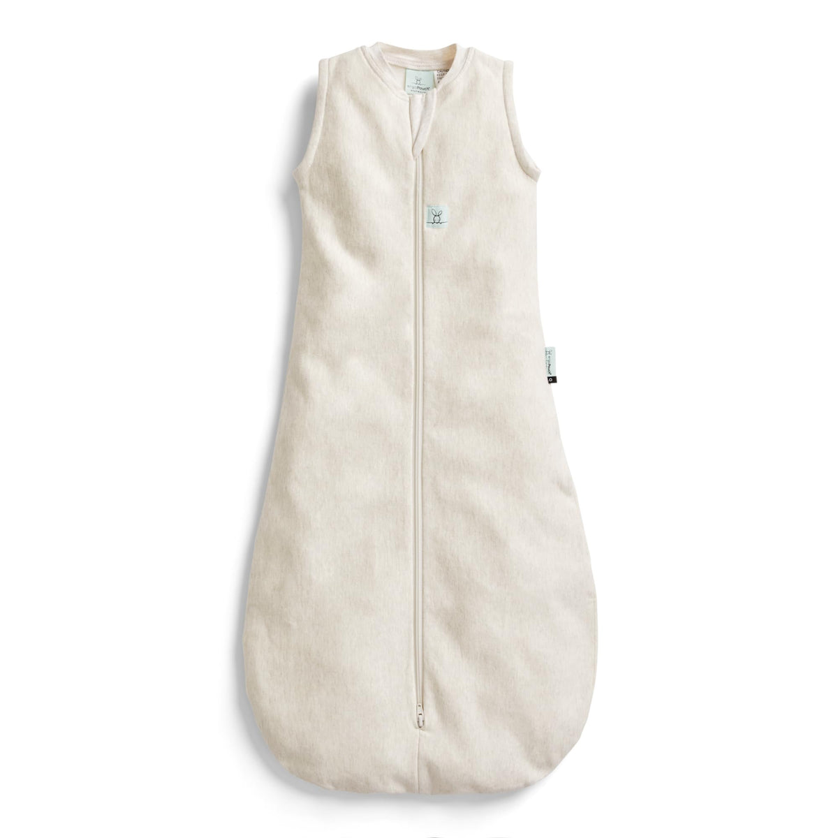 ergoPouch 1.0 tog jersey sleeping bag worn by baby arms-out for secure transition