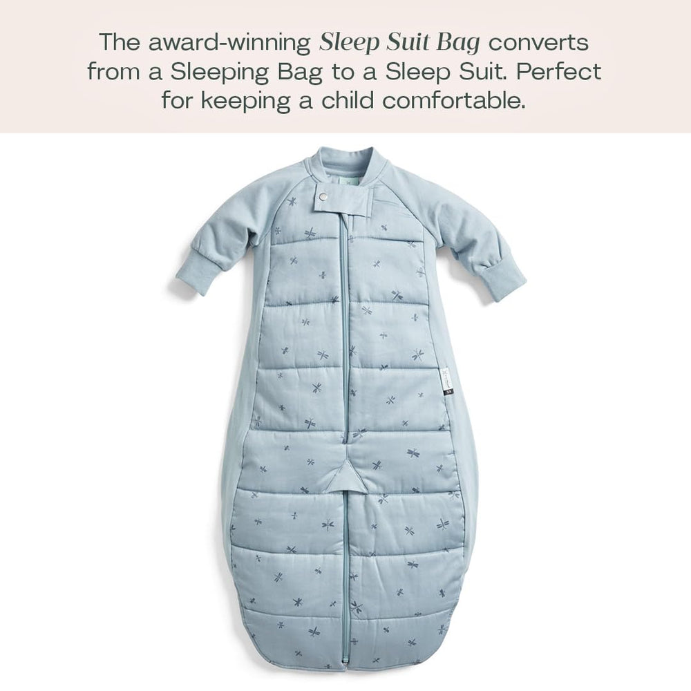 ergoPouch Sleep Suit Bag shows 5-point harness compatibility for secure travel.