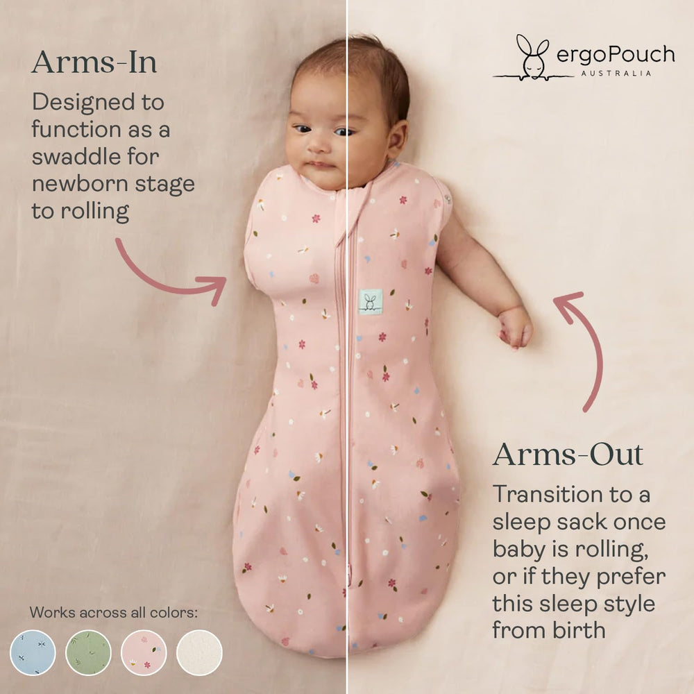ergoPouch cocoon swaddle sack bell-shaped bottom supports hips and legs