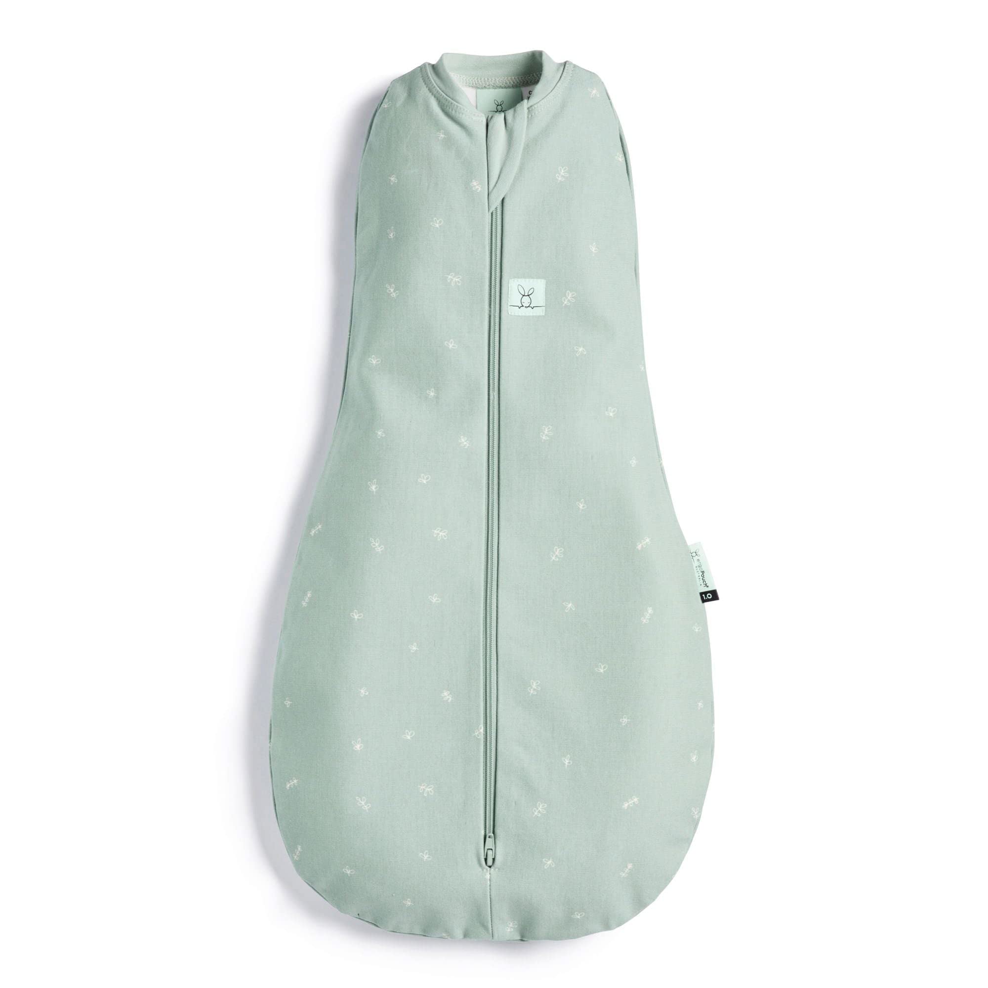 ergoPouch Cocoon Swaddle Sack shoulder zipper view emphasizes quick diaper changes
