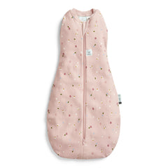 ErgoPouch Cocoon Swaddle Sack daisies front view shows snug arms-in sleep
