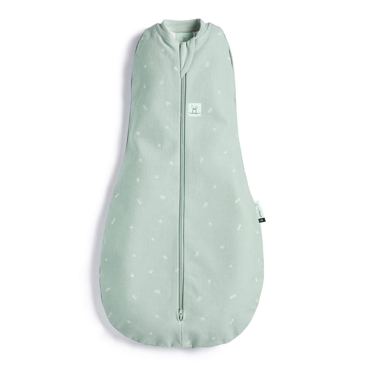ergoPouch Cocoon Swaddle Sack Sage fabric closeup for gentle baby comfort.