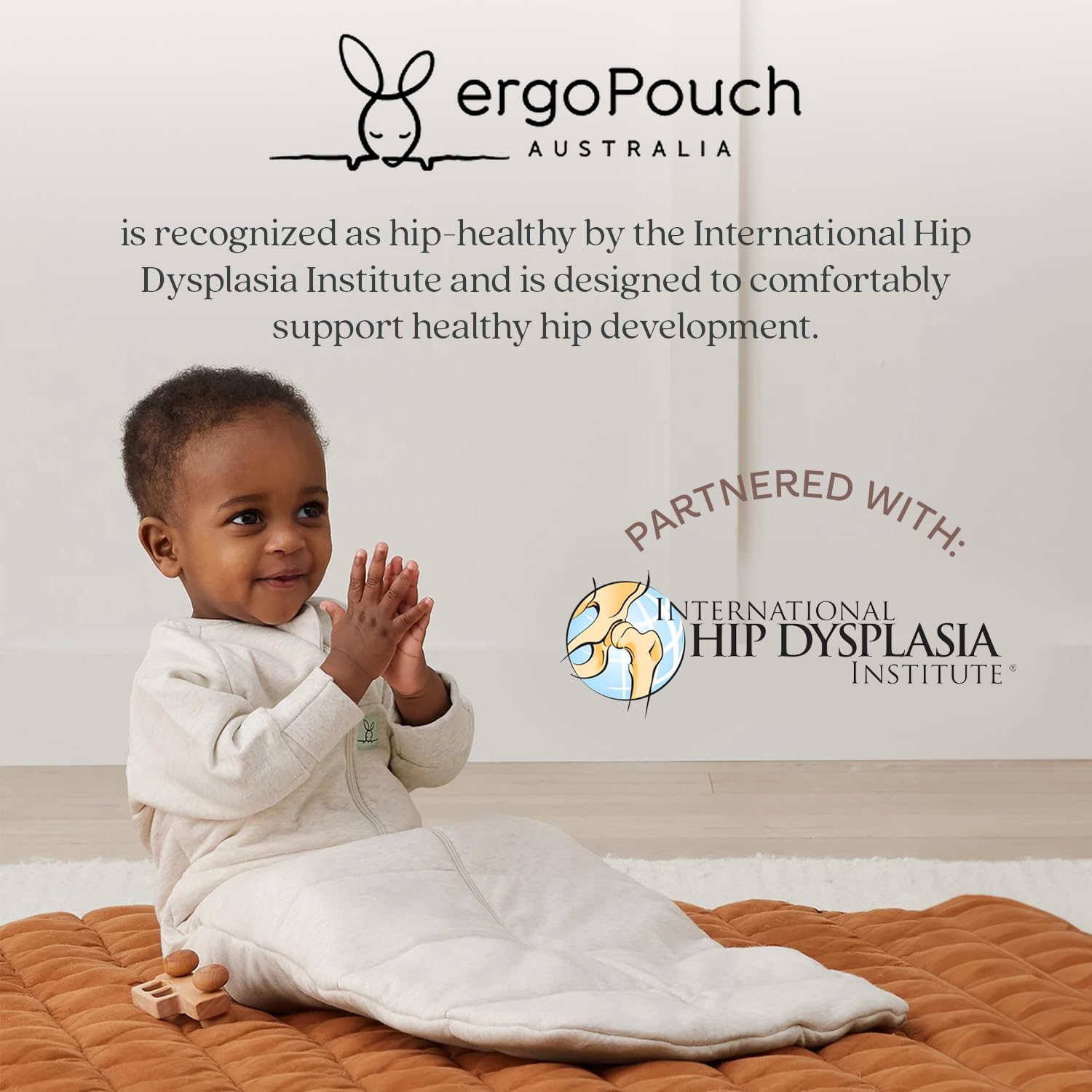 ergopouch hip-friendly bottom design promotes leg movement and healthy posture