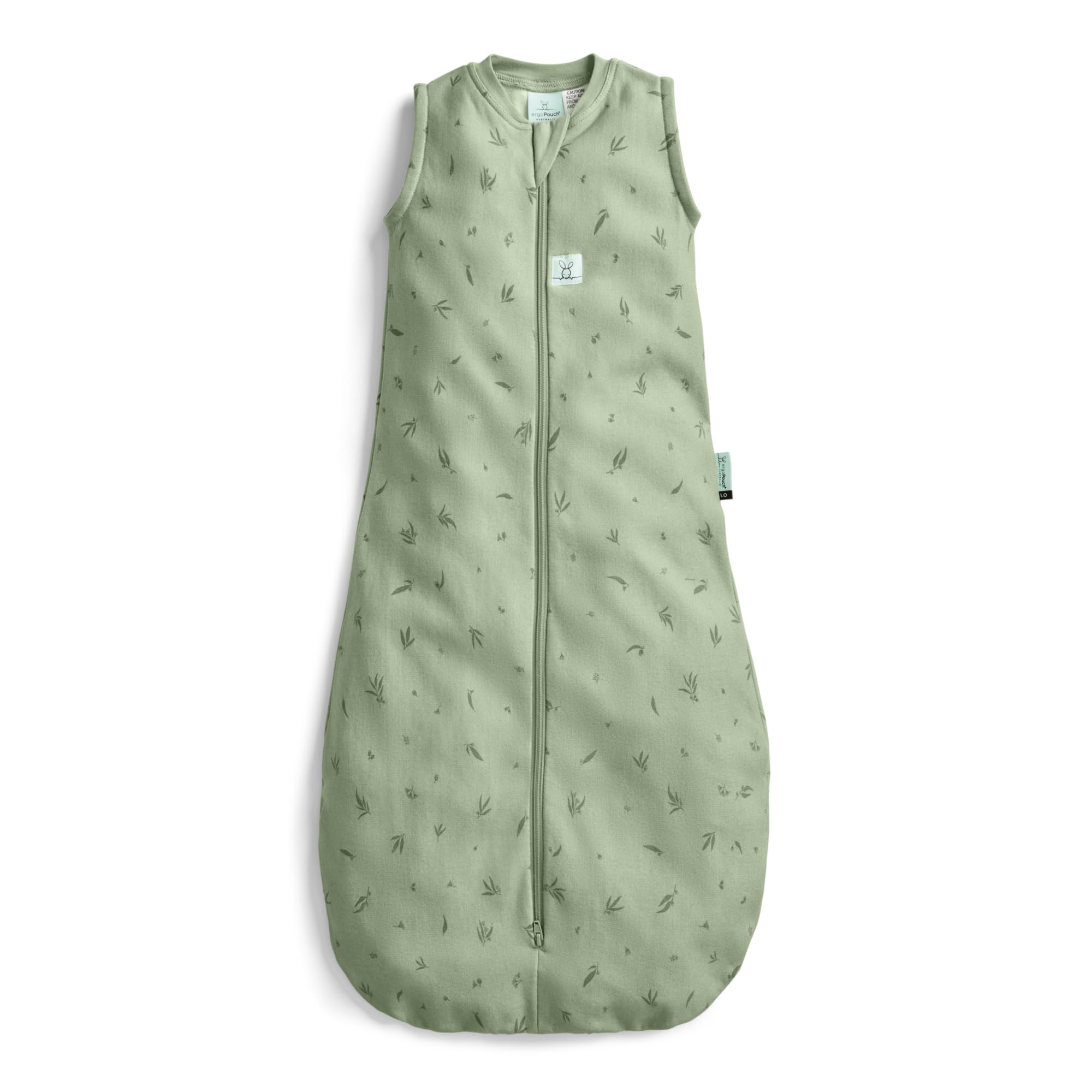ergoPouch Jersey Sleeping Bag Willow front view promotes comfortable arms-out sleep
