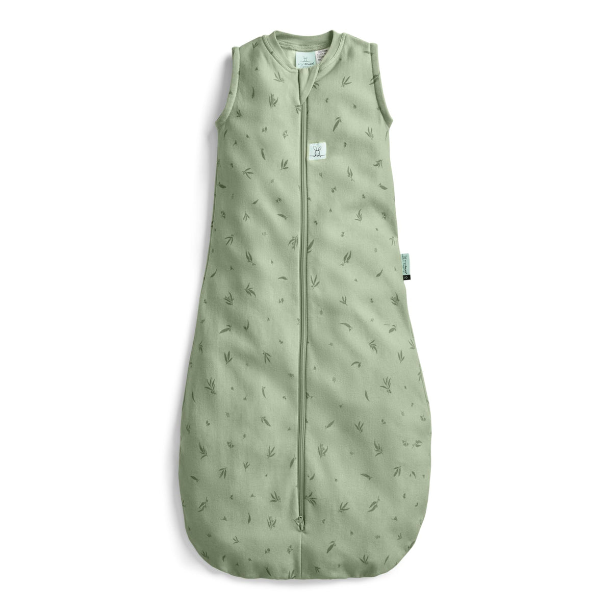 ergoPouch Jersey Sleeping Bag Willow front view promotes comfortable arms-out sleep