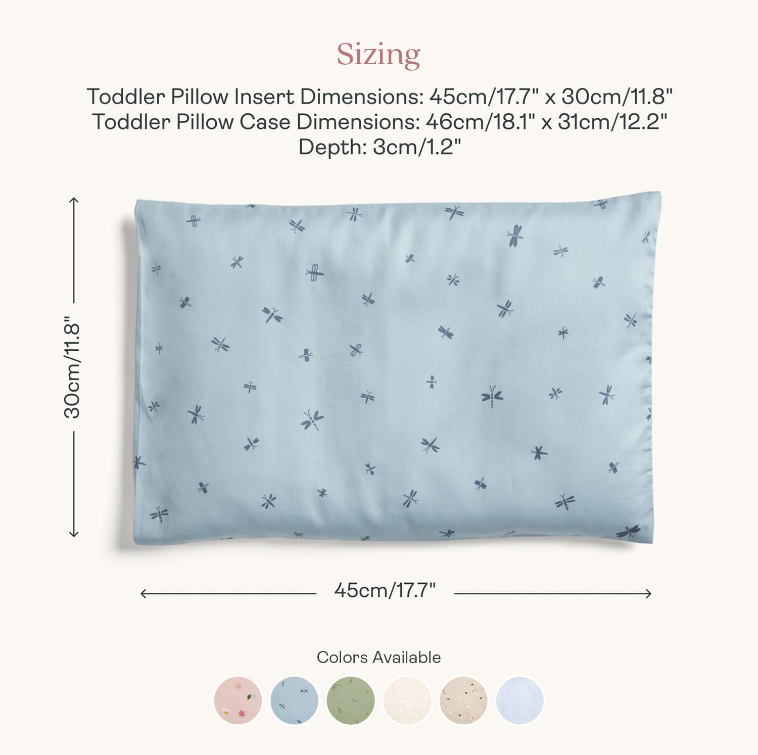 ergoPouch organic toddler pillow willow care label illustrates machine washable convenience