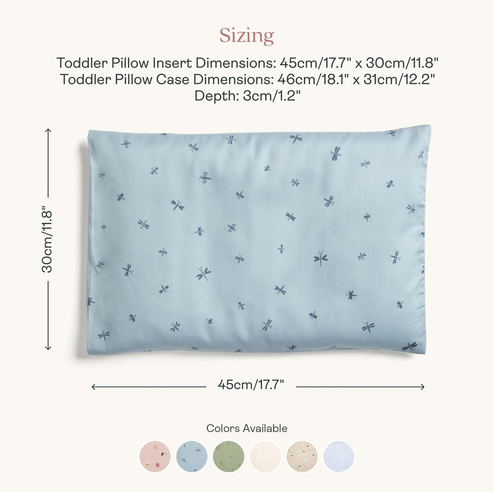 ergoPouch organic toddler pillow willow care label illustrates machine washable convenience