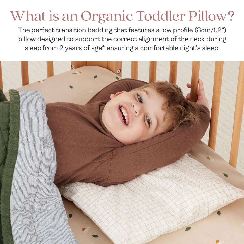 ergoPouch organic toddler pillow willow breathable materials promote comfortable sleep through night